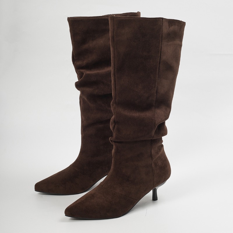 Knee High Boots Women - Damskie, wiosenno-jesienne, długie botki z imitacji