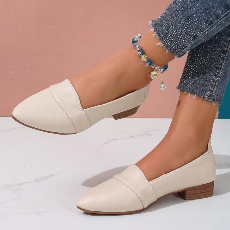 Mule Slip On - Wsuwane buty damskie, płaskie, jednokolorowe, z