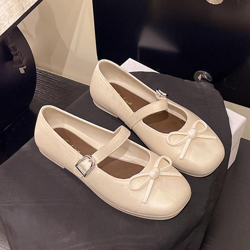 Mule Slip On - Słodkie damskie sandały z perłową kokardką,