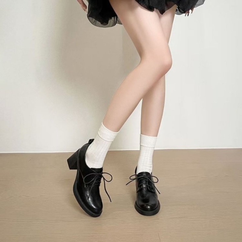 Oxford Lace Up Women - Damskie buty oxford z kwadratowym noskiem,