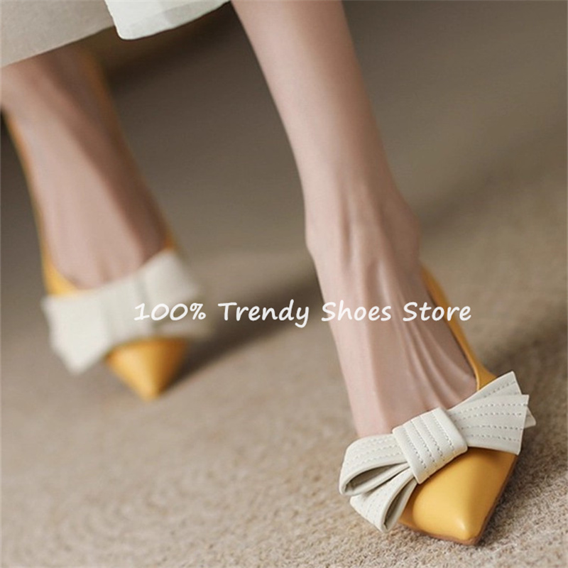Women'S Shoes Quality - Eleganckie czółenka damskie wsuwane z kokardą