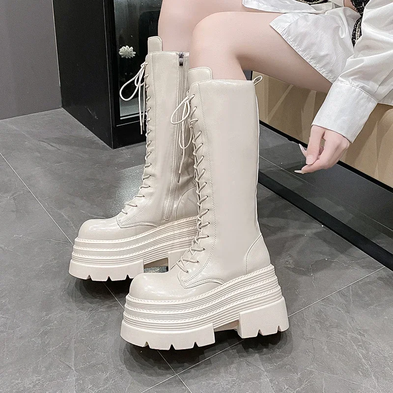Knee High Boots Women - 10CM nowe damskie rzymskie długie buty