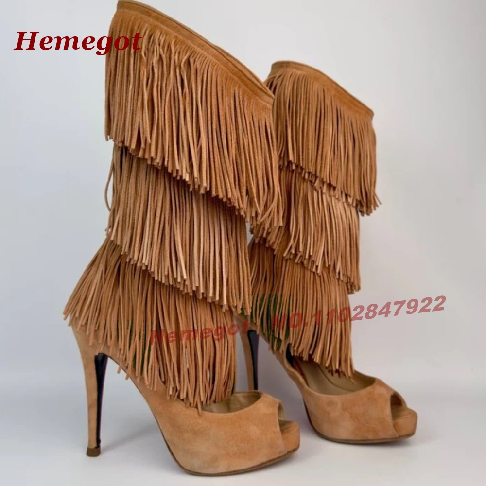 Sandały-kozaki z frędzlami, od – Knee High Boots Women recenzja i cena