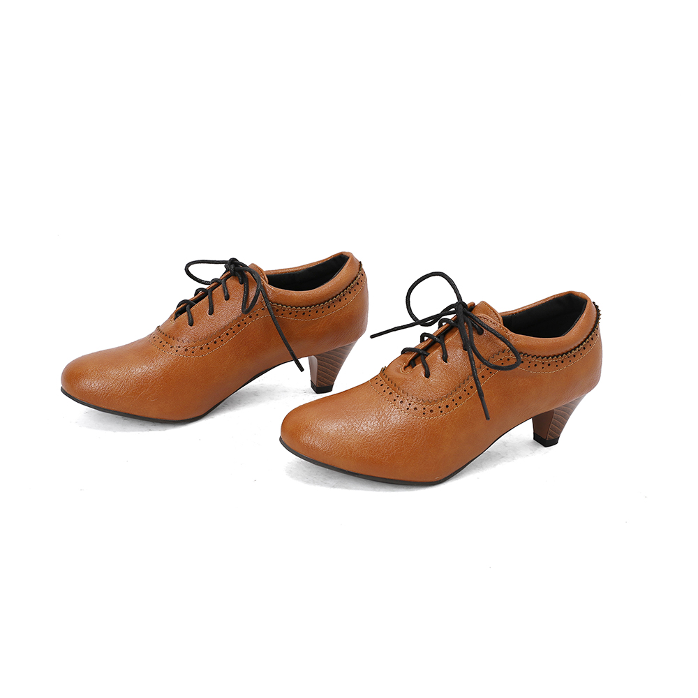 Nowe, oddychające, brązowo-żół – Oxford Lace Up Women recenzja i cena